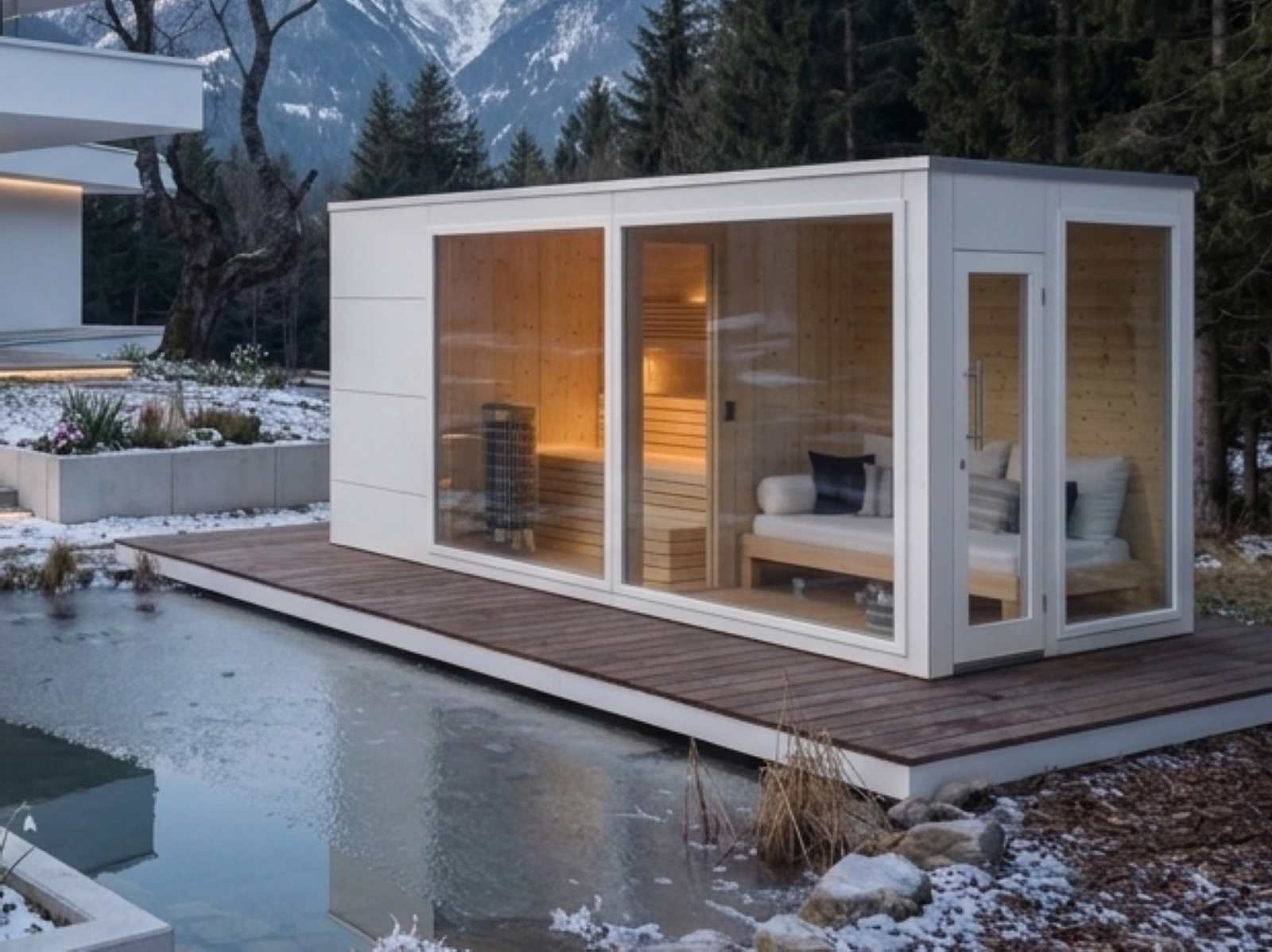 Gartensauna mit Vorraum und Dusche kaufen | Preise