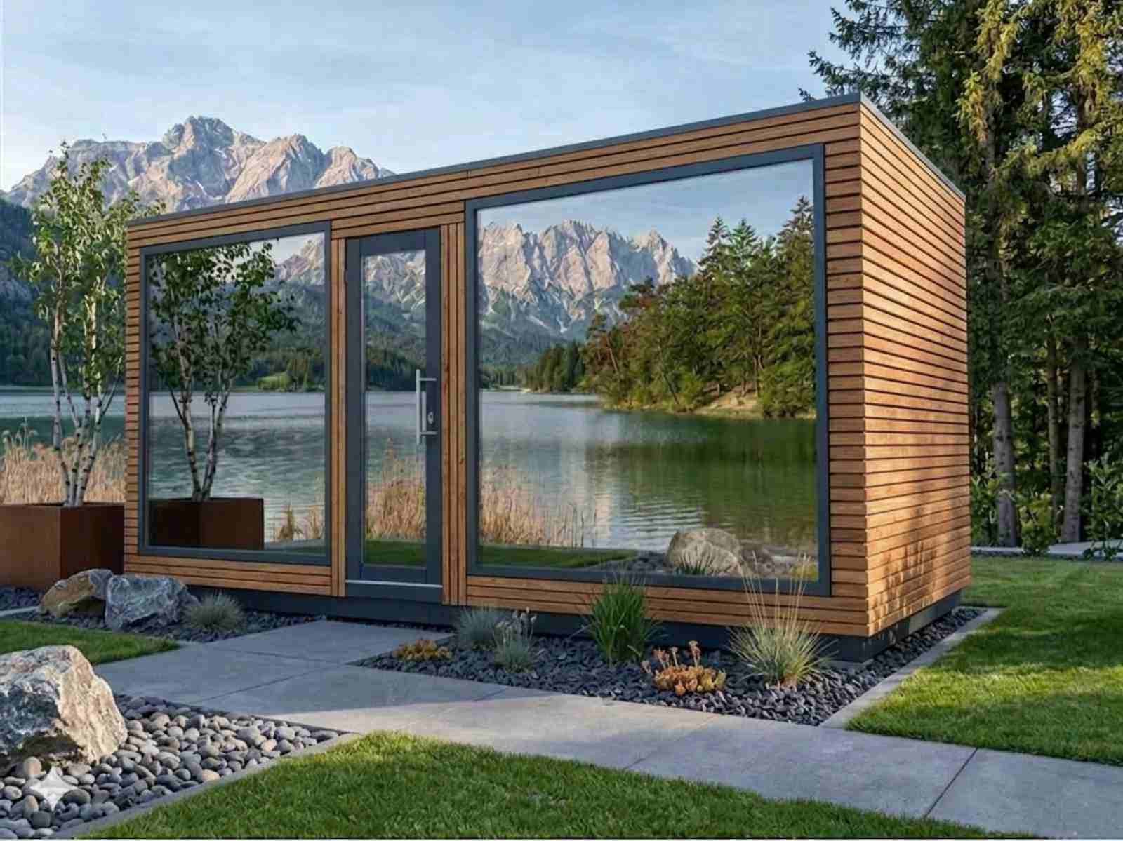 Sauna im Garten mit Dusche und Vorraum kaufen