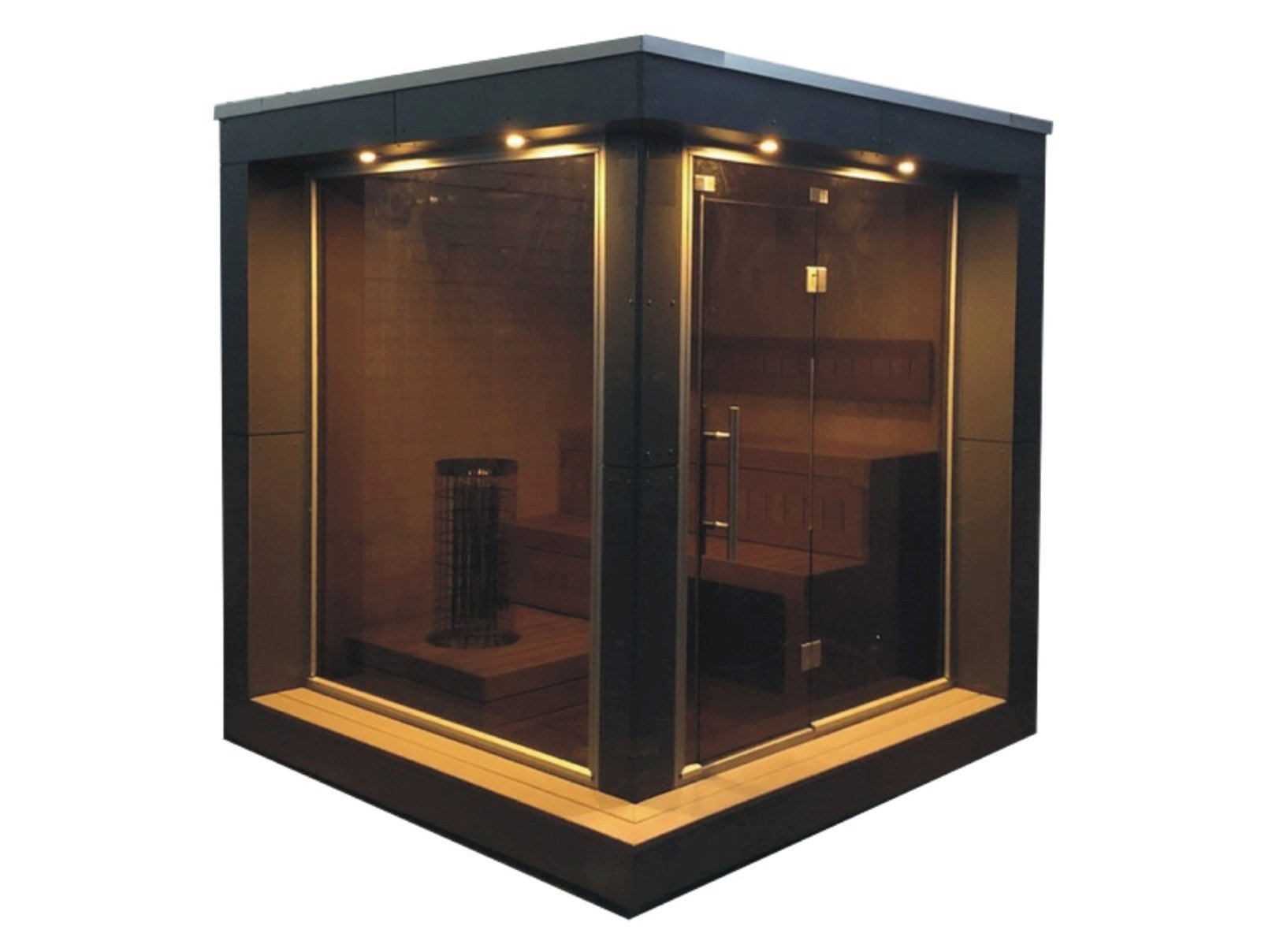 Saunahaus klein Garten modern Holzofen komplett und Dusche kaufen Whirlpool neu Finnische kleine Gartensauna Ruheraum WC Glas 2-3-4-5-6 Personen Preis Glasfront Panoramafenster weiß